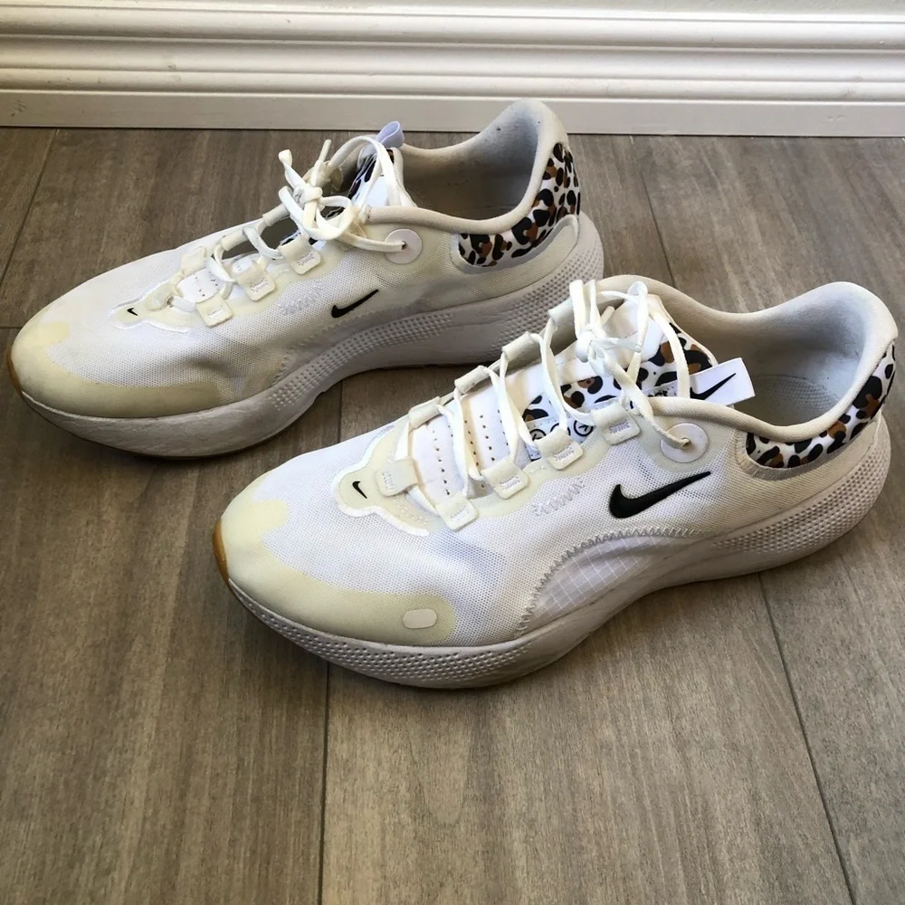 Nike React Escape Run White Leopard Sneakers 11